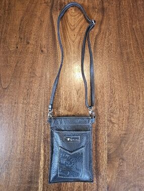 Holy Cow Couture Giddyup 'N Go Black Floral Leather Phone Purse Crossbody